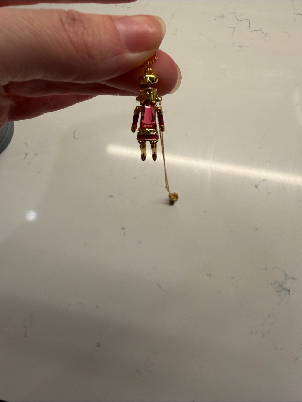 Kate Spade Pink Soldier Necklace Adjustable Arms and Legs
